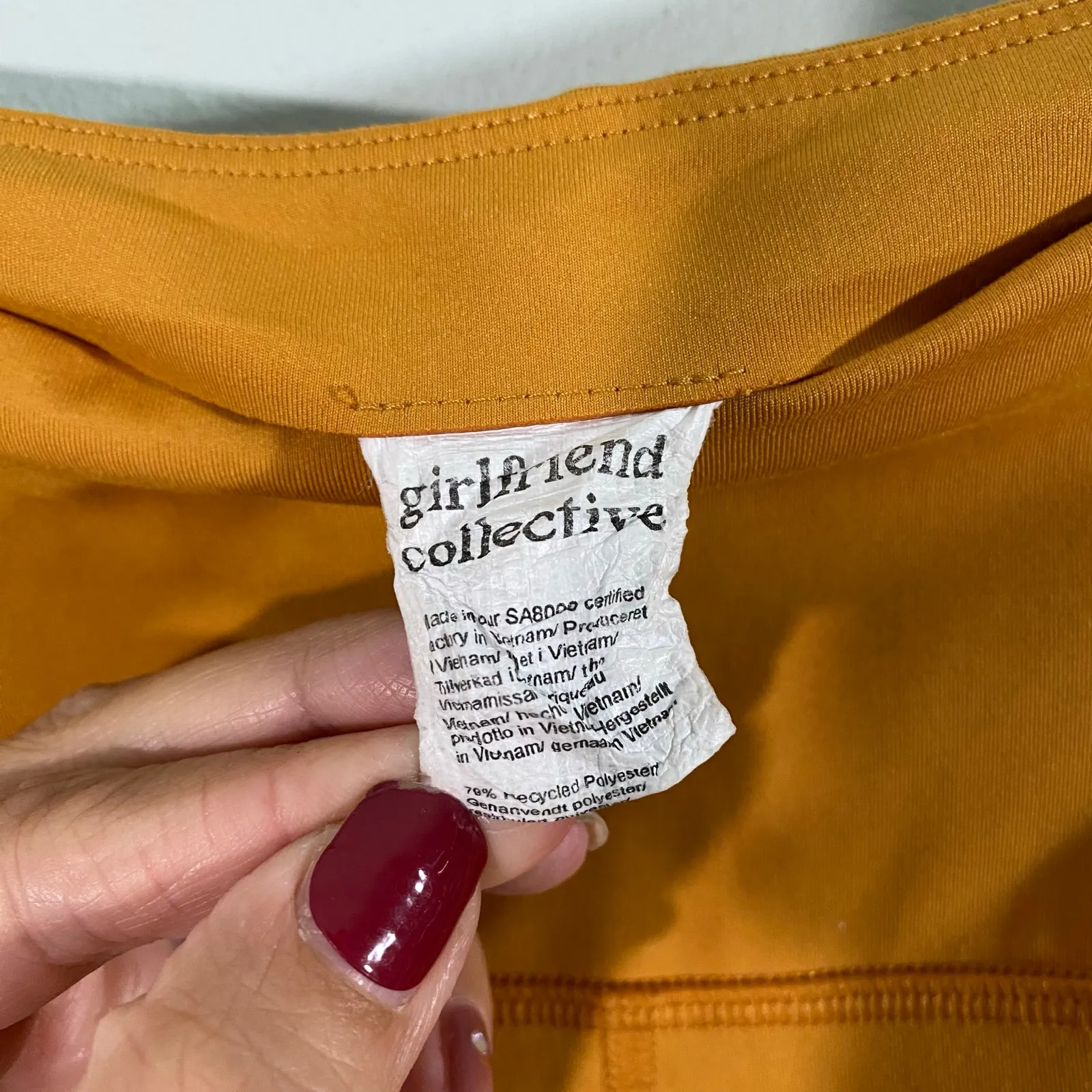 Girlfriend Collective Women Mustard Yellow High Rise 7/8 Ankle Leggings Size S - Image 4