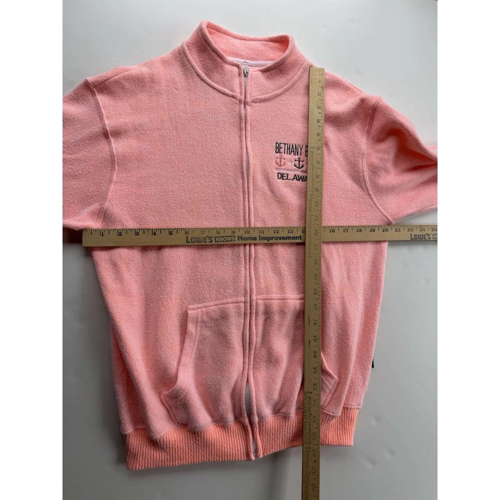 Bethany Beach embroidered French women’s jacket peach size medium preowned - Image 10