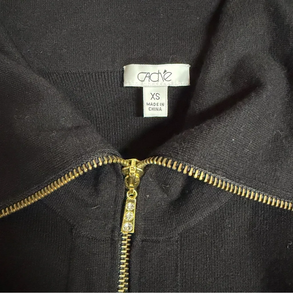 CACHE Y2K Studded Double Zip McBling Full Zip Jacket XS - Image 5