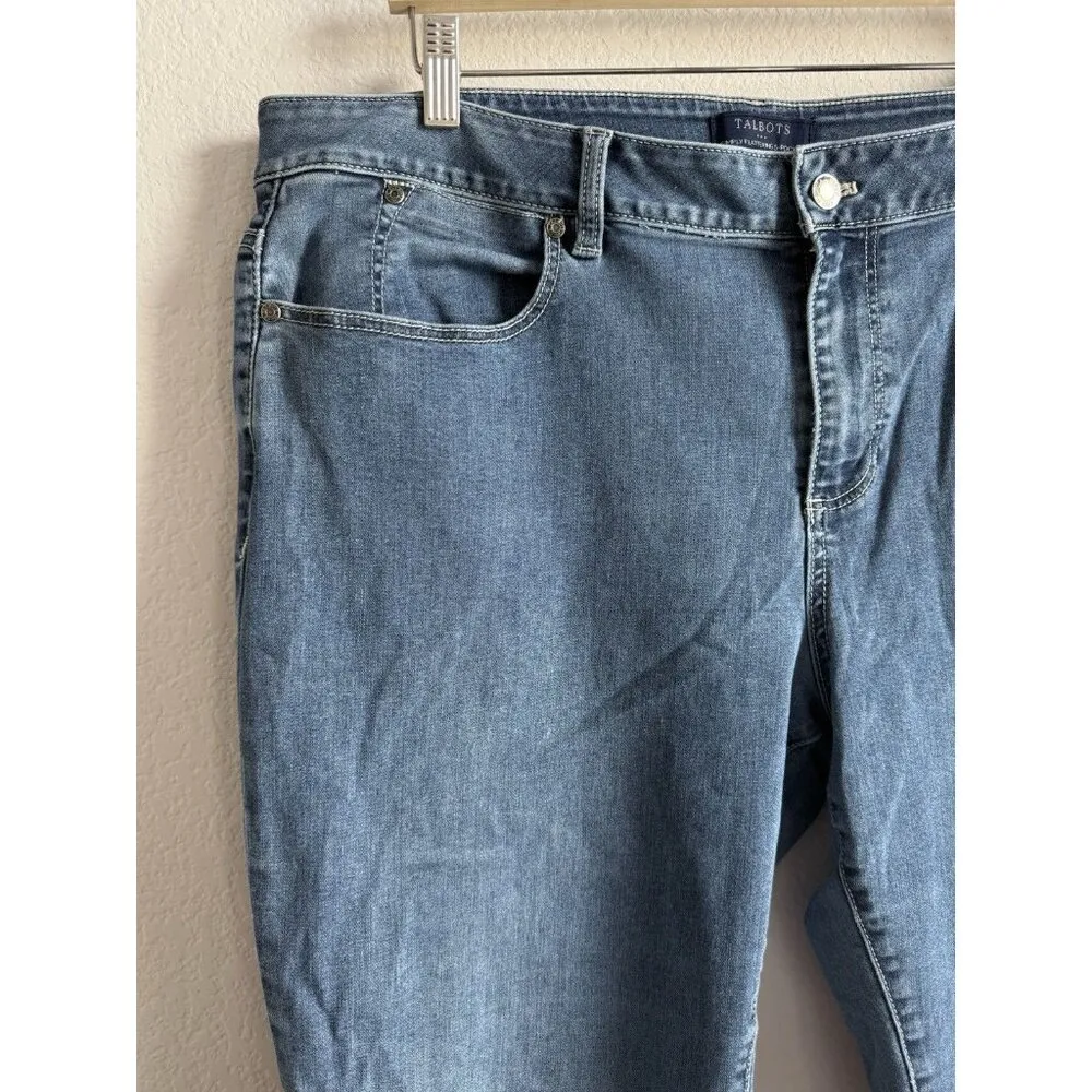 Talbots Womens Simply Flattering 5 Pocket Jeans 18W Blue High Rise Stretch Ankle - Image 4