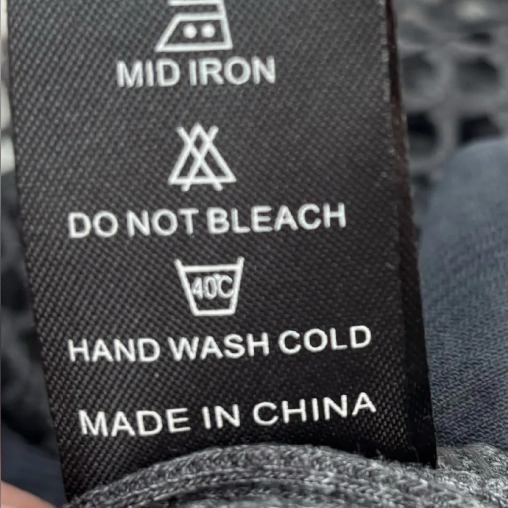 Pretty Angel L Linen Blend Ribbed Gray Mesh Lace Charcoal Knit Mini Dress - Image 8