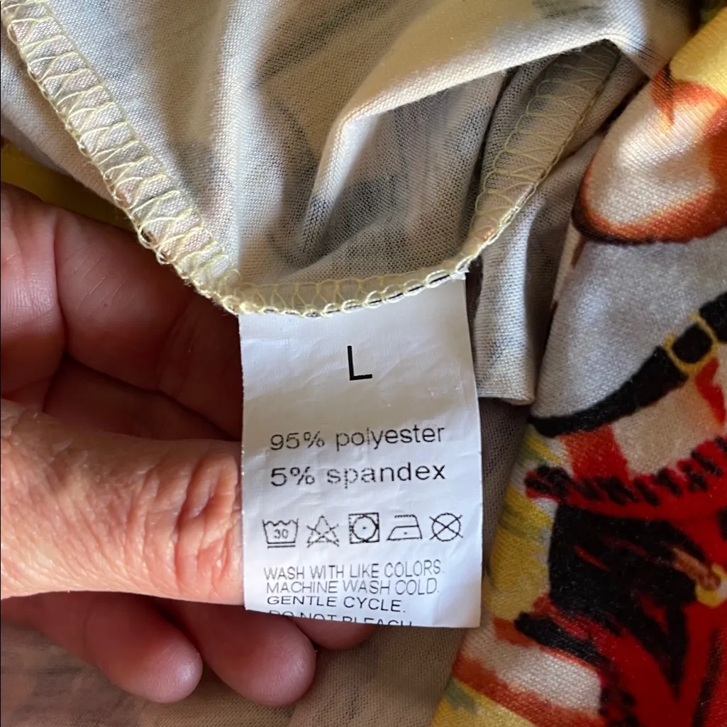 Western Themed Long Sleeve Top Yellow Size L - Image 4