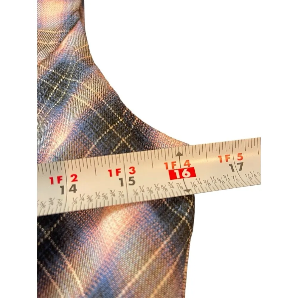 Hot Topic Plaid Pink Blue Gray Sleeveless Side Cut Out Skater Dress M - Image 11