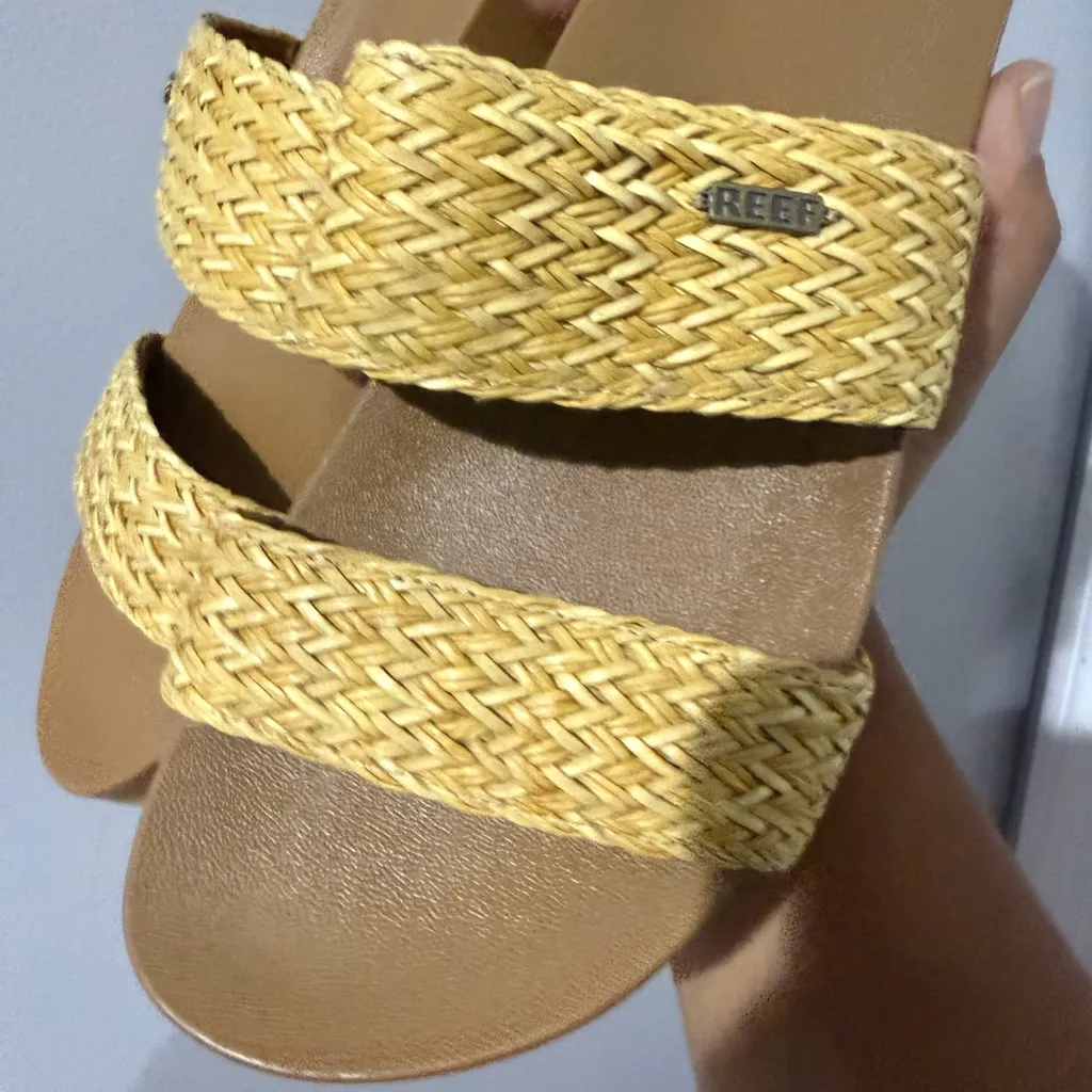 Reef Women’s Size 8 Cushion Vista Braid Sandals Natural Woven Low Slide Summer G - Image 4