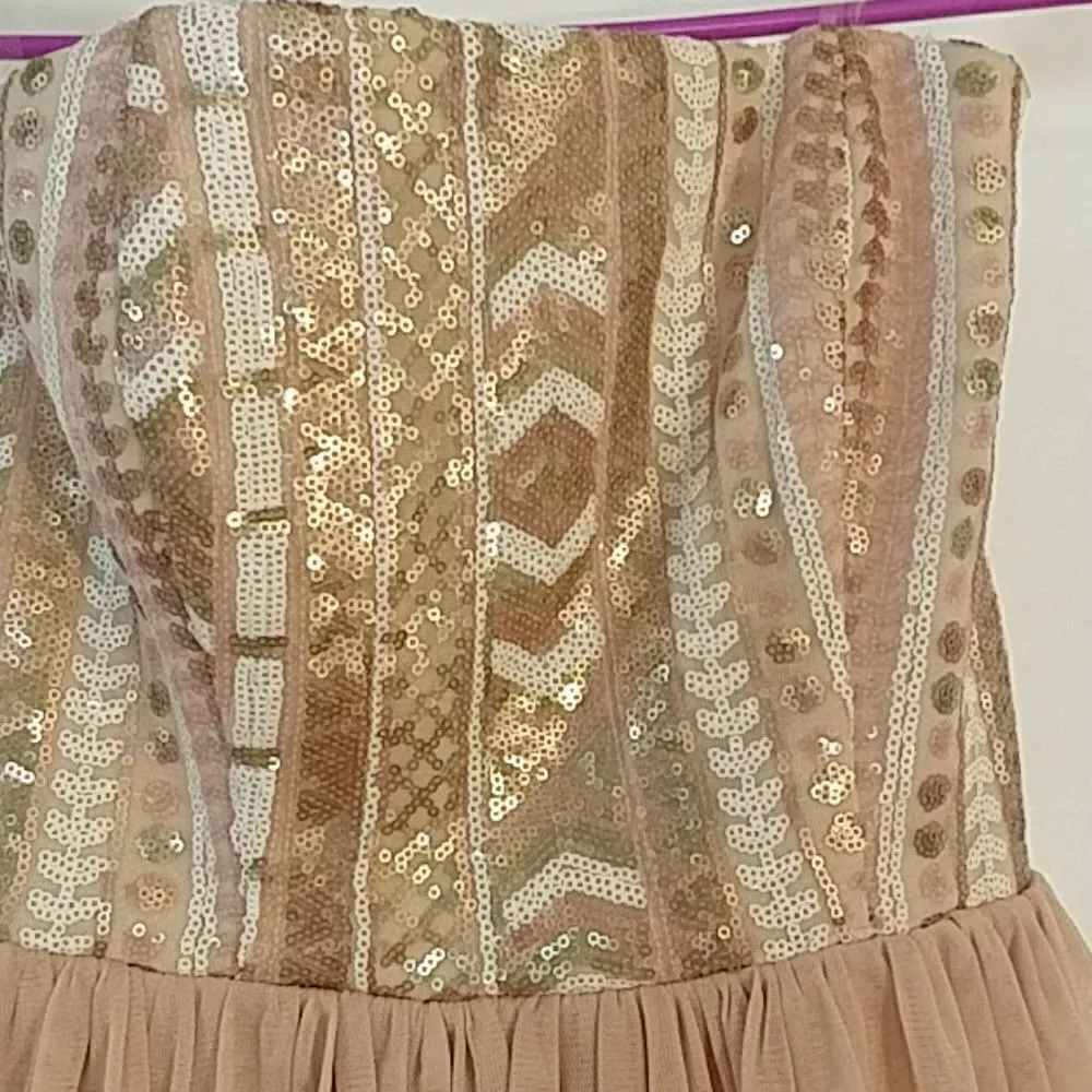 Y2K Vintage Teeze Me Formal Dress – Size 3 – Beaded Goddess Babydoll Style - Image 2