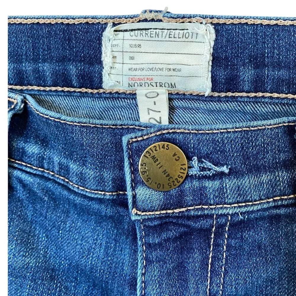 CURRENT/ELLIOTT The Cropped Straight Limitless Destroy Released Hem 27 Excellent - Image 12