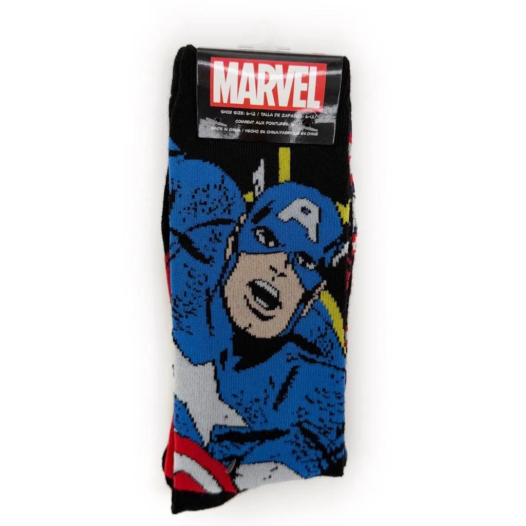 Marvel Captain America Crew Socks Mens Womens Disney Avengers Comics Fun Gift - Image 3