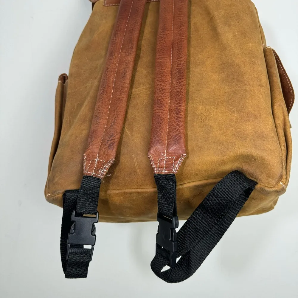 Boxer Brand Utility Leather Backpack Handmade Saddlebag in Bristish Tan - Image 6