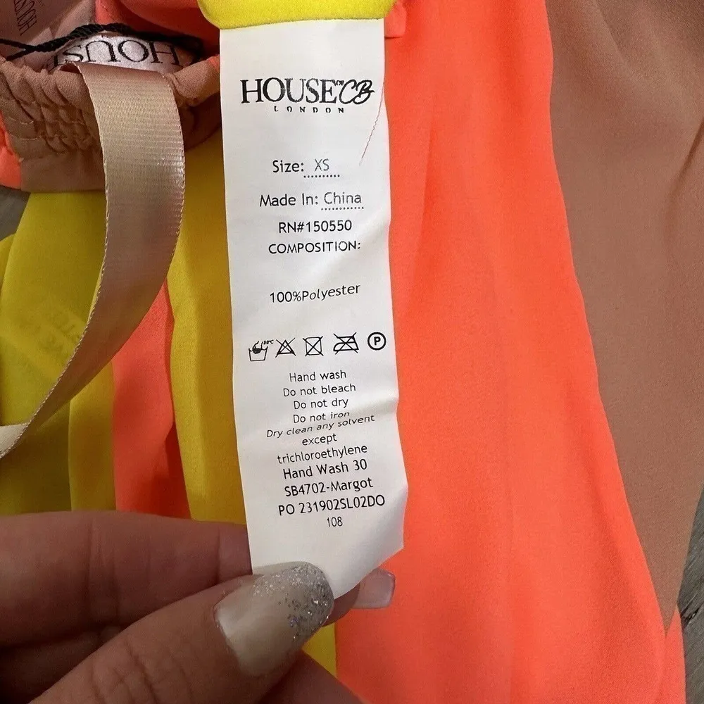 NWT House of CB Striped Margot Pants Women's High Waisted Wide Leg Semi-Sheer XS - Image 9