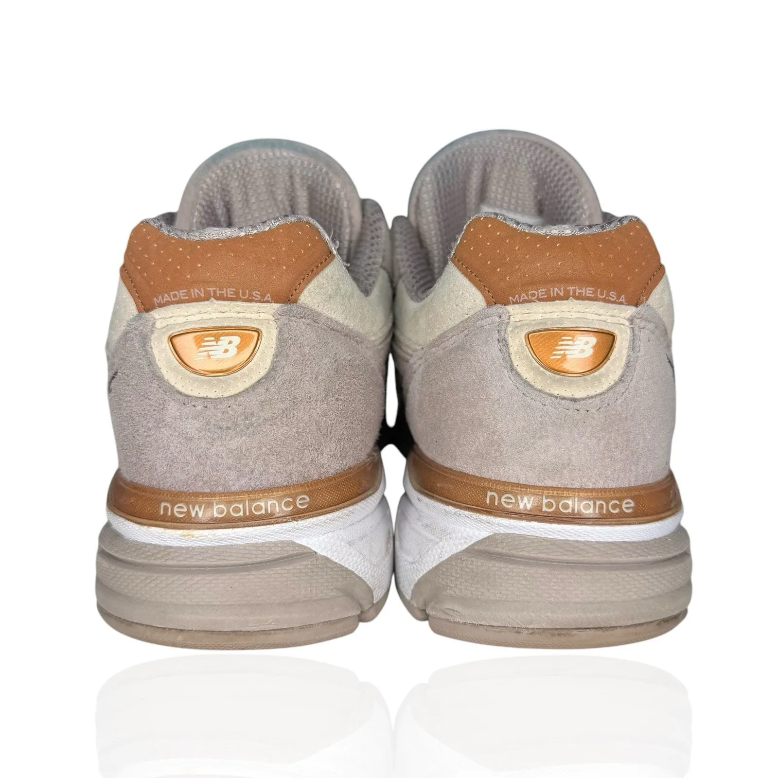 RARE New Balance 990v4 Women's Size 9 Alabaster Suede Made In USA‎ W990FA4 - Image 5