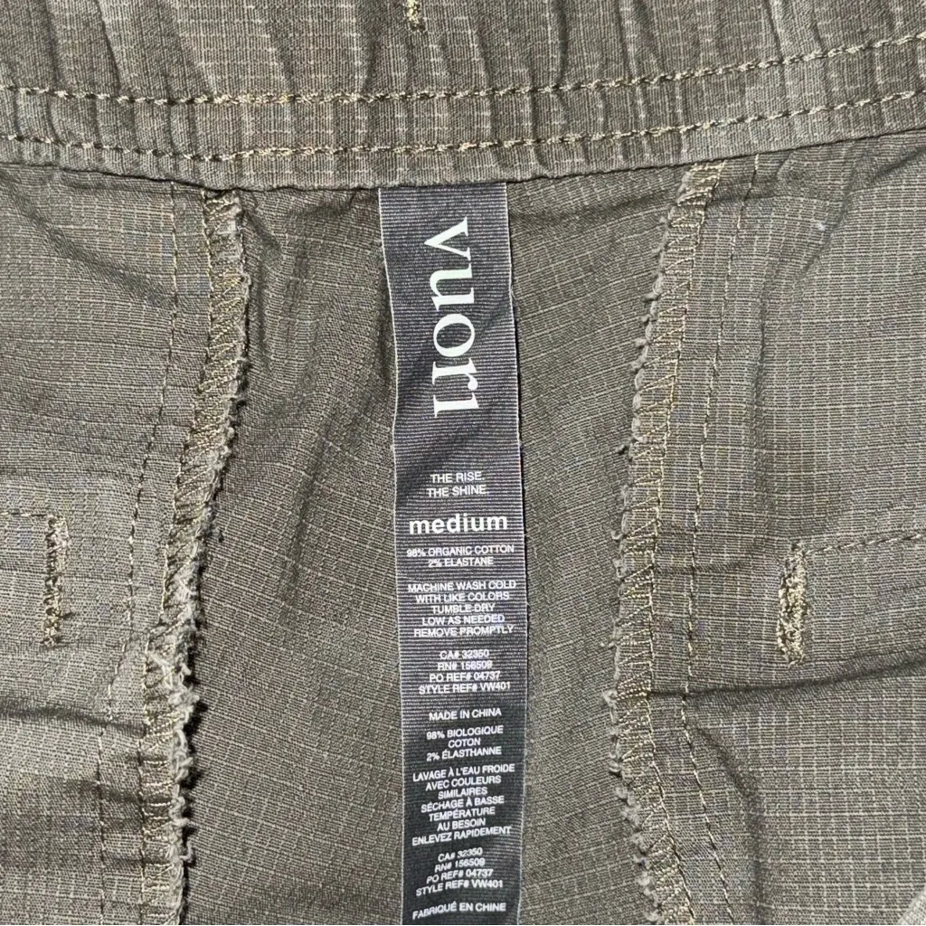 Vuori Women’s Ripstop Pants Size M Camo Green Organic Cotton Stretch Drawstring - Image 9