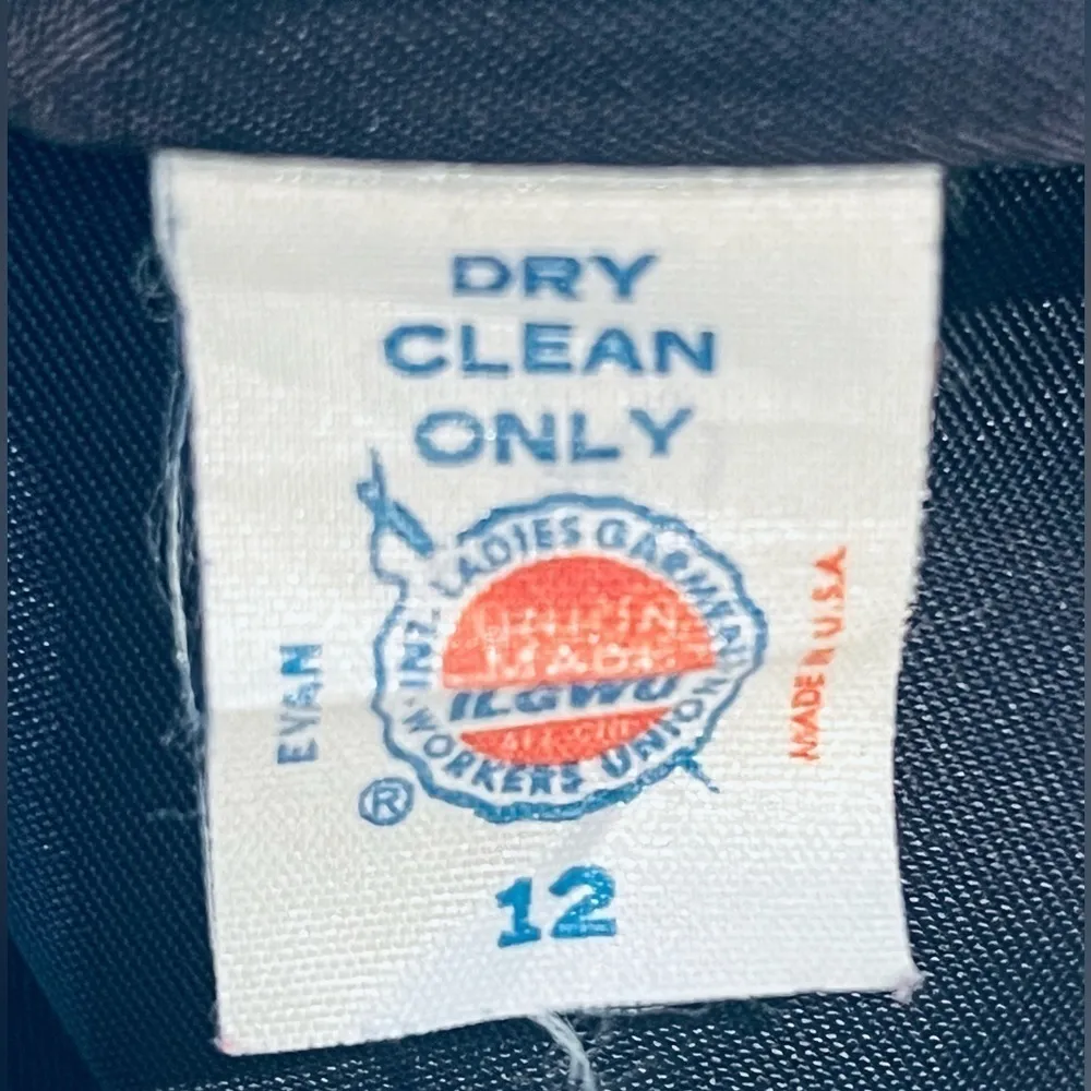 EVAN PICONE Vintage Wool Button Down Band Blazer Navy & Gold Metallic Size 12 - Image 7