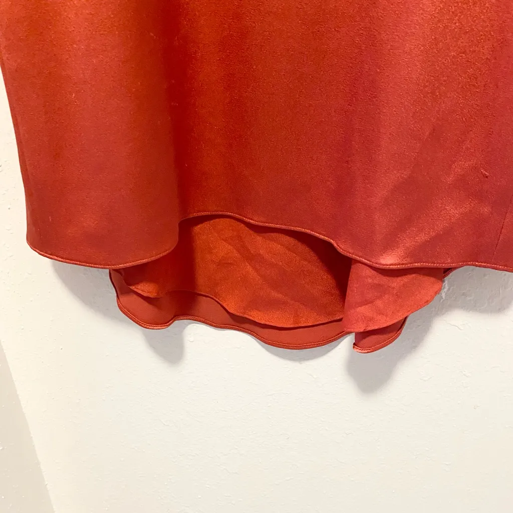 Halston Heritage Strapless Popover Satin Dress in Chili - Image 9