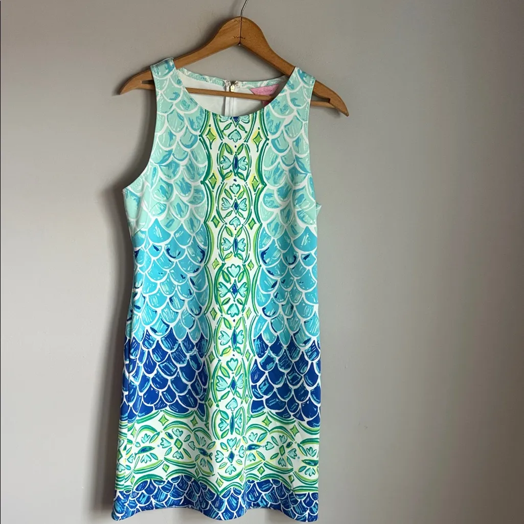 Lilly Pulitzer Perla Shift Dress - Scuba Scale Medium - Image 2