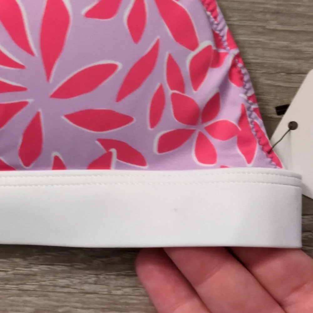 Lively Retro Palm Orchard Magenta Floral Bikini Set Size Medium Pink - Image 9