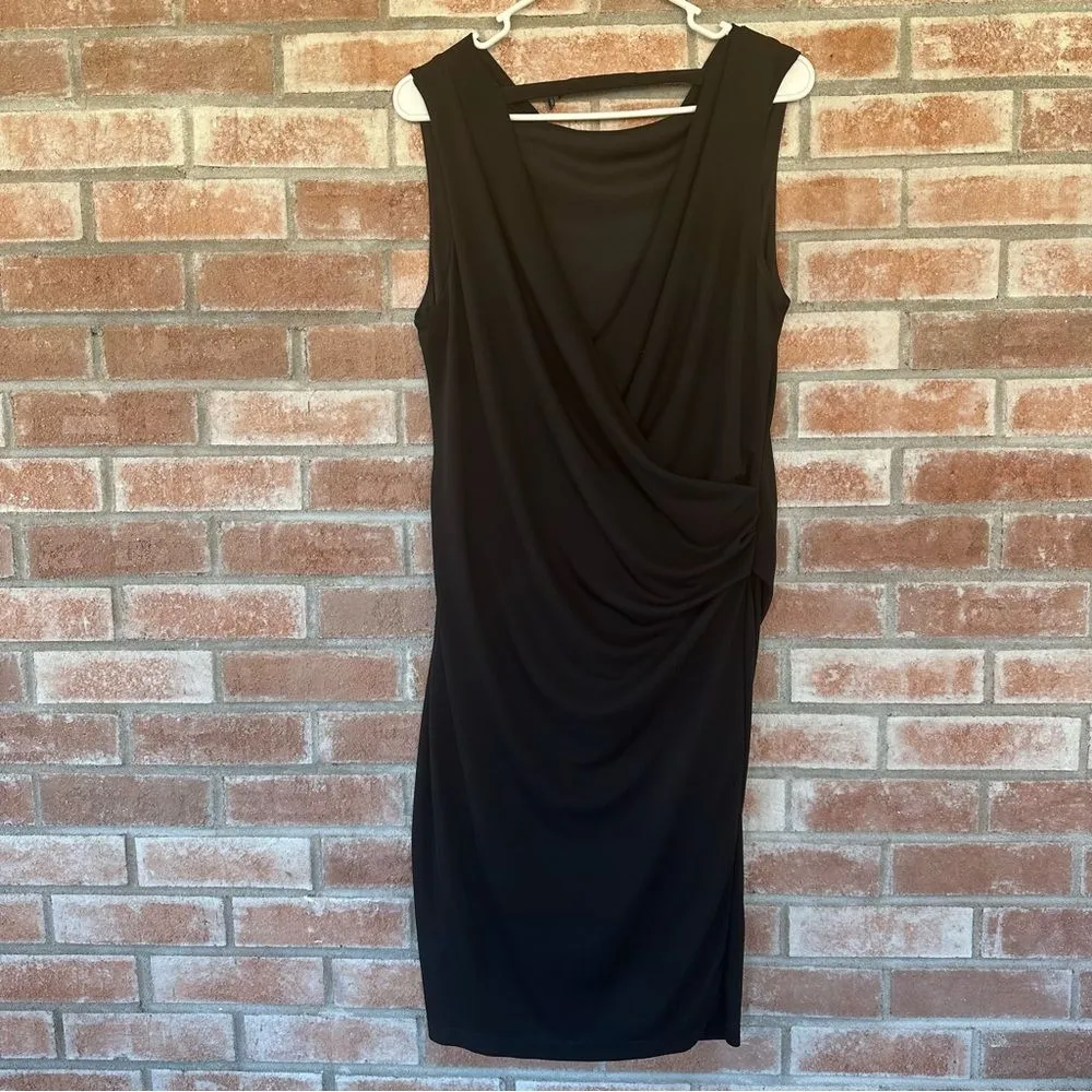 Robert Rodriquez Lydia Open Back Ruched Little Black Dress Women’s Medium - Image 9