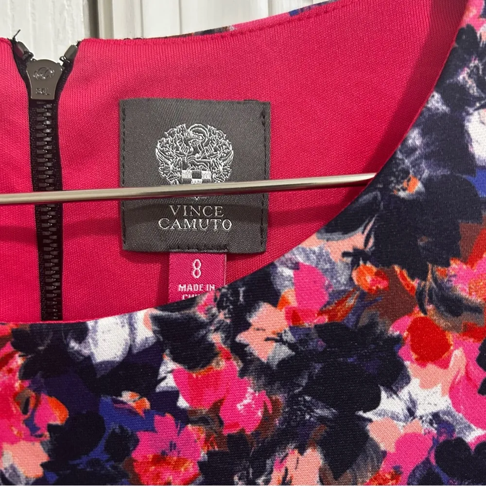 Vince Camuto Multicolor Sheath Floral Scuba Cocktail Mini Dress Size 8 - Image 6