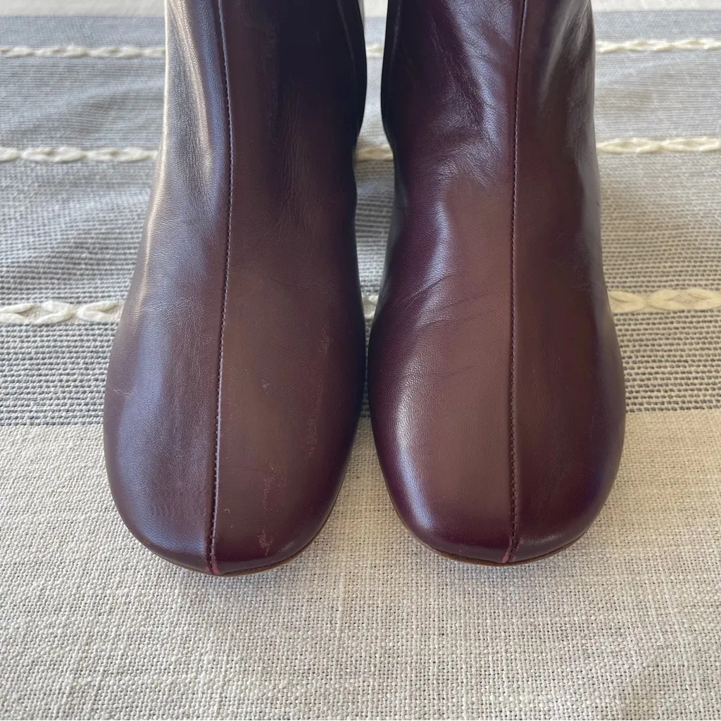 Mansur Gavriel Glove Boot Burgundy Size 38 Lambskin Leather Red - Image 4