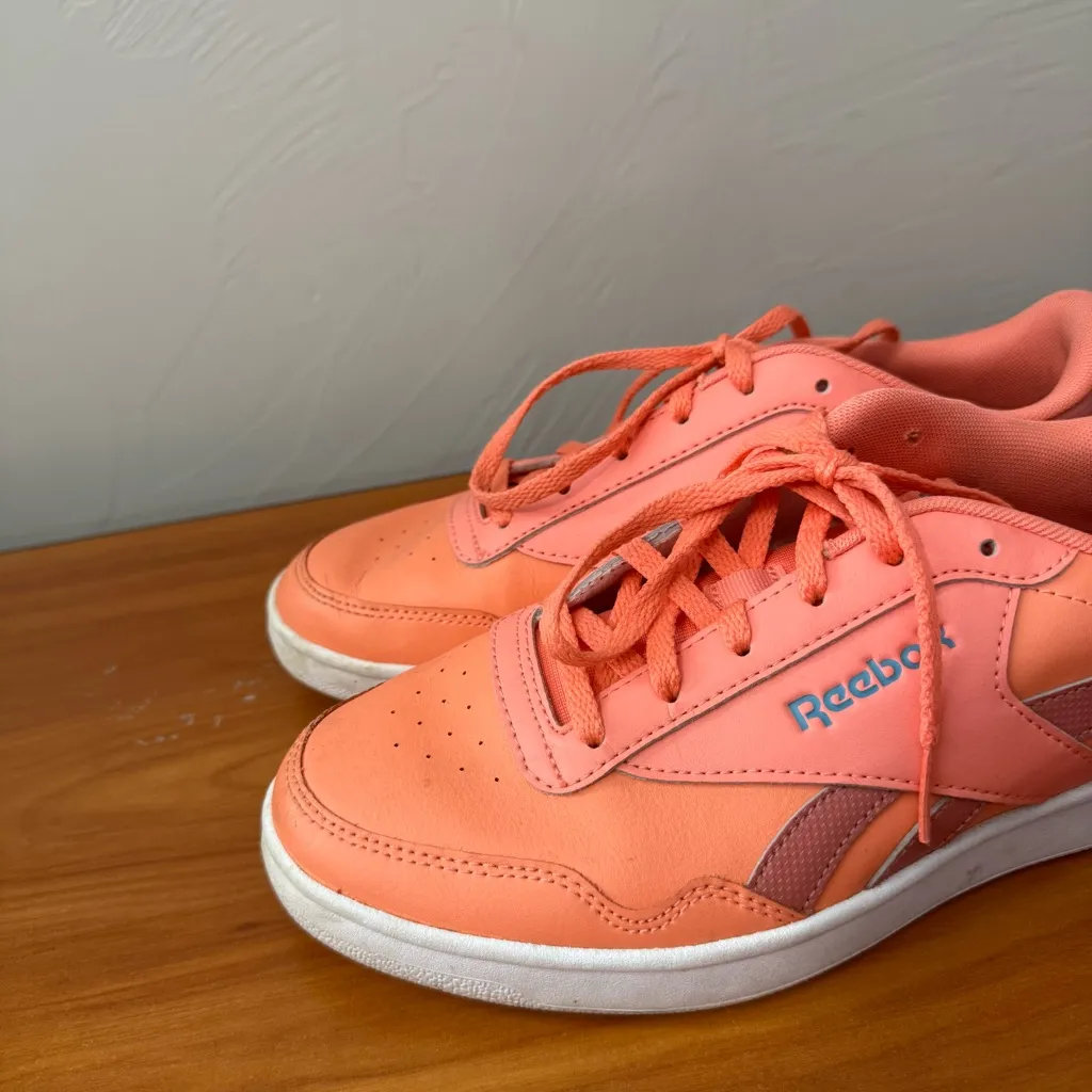 Reebok Royal Technique Peach Orange‎ Coral Sneaker Leather AR30149 Casual W9.5 - Image 2
