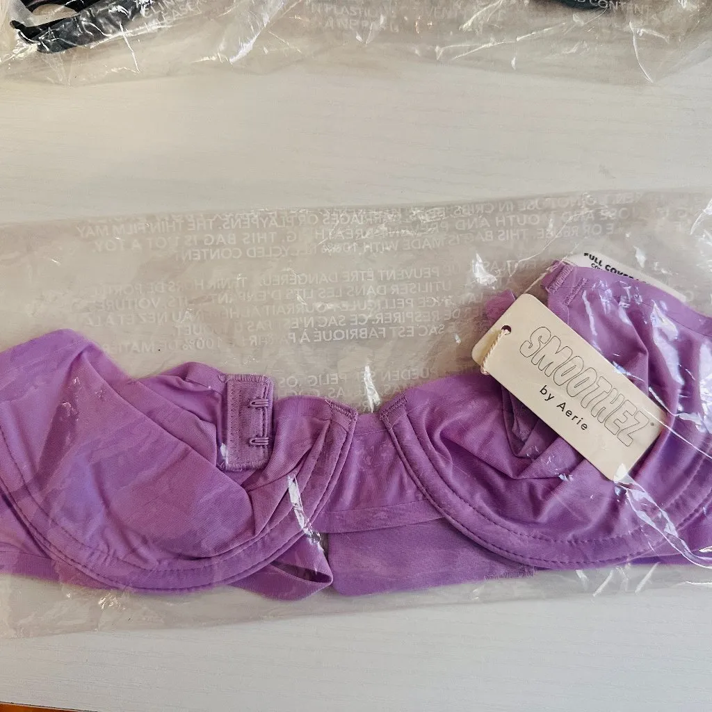 Aerie Smoothez Set of 4 Full Coverage Sheer‎ Unlined Underwire Bra Size 32B - Image 4
