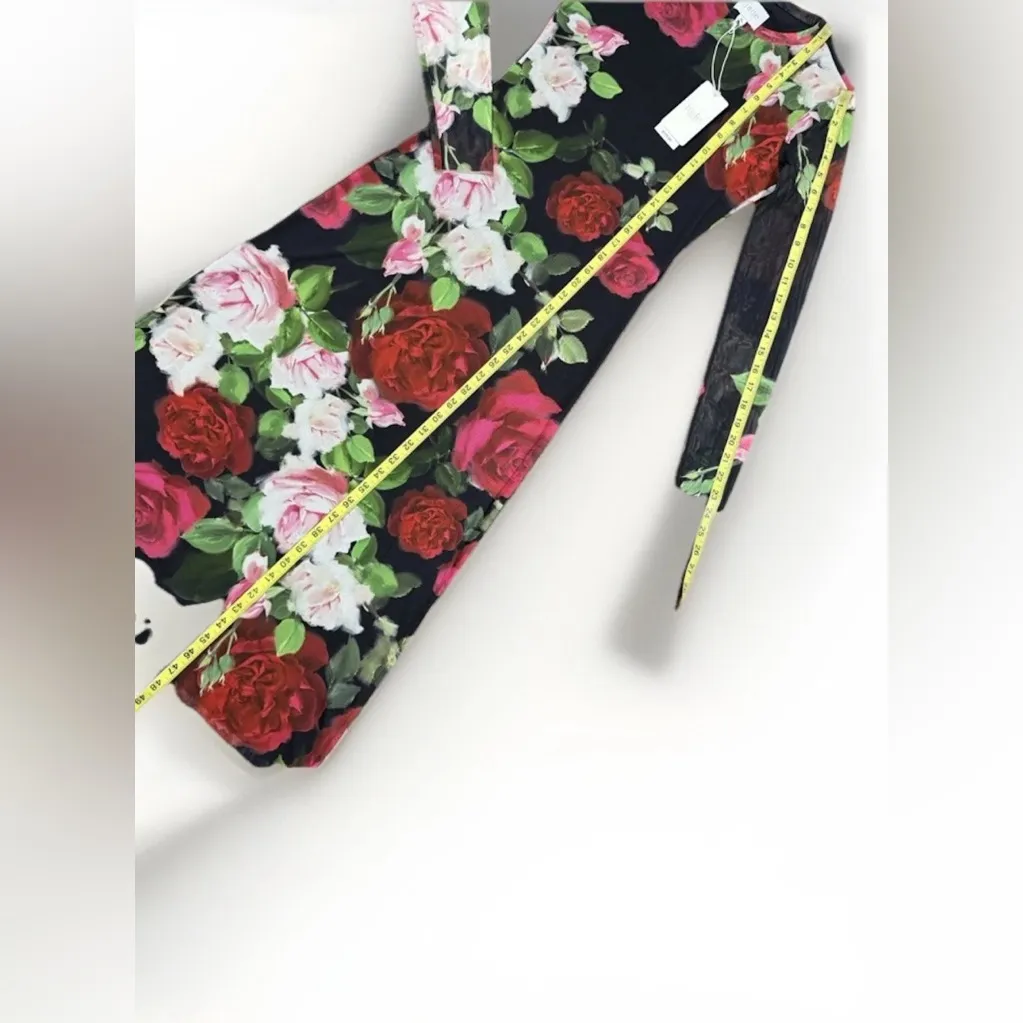 Johnny Was Jade Women's Size XS Lolia Mesh Midi Dress Maria Rosa Rose Print NEW - Image 11