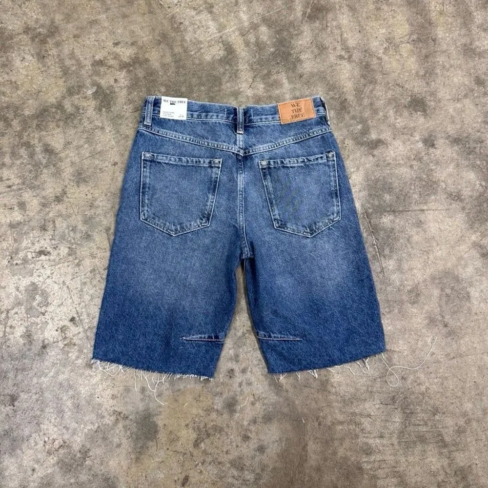 Free People Ghost town high rise long Jean shorts - Image 7