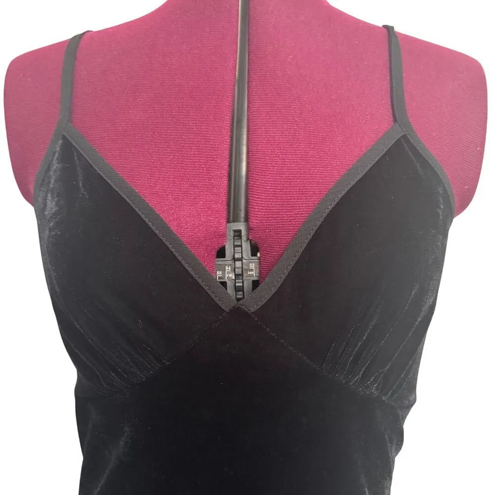 BAND OF THE FREE Girl Crush Stretch Velvet Midi Slip Dress Black NWT Small - Image 8
