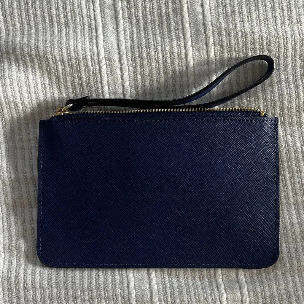 Kate Spade Blue Wristlet with Gold Zipper - Image 3