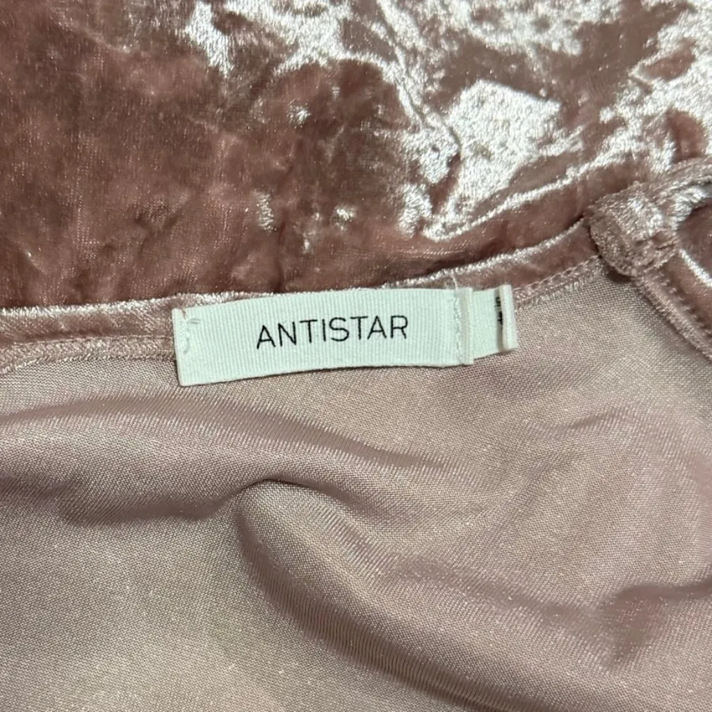 Antistar Pink Velvet Camisole Y2K V-neck Tank Top Women's Medium - Image 4