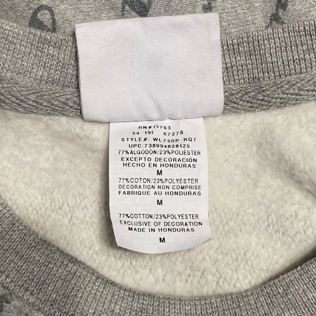 Champion Reverse Weave Heavyweight Sweatshirt Gray Allover Logo Size Medium EC - Image 6