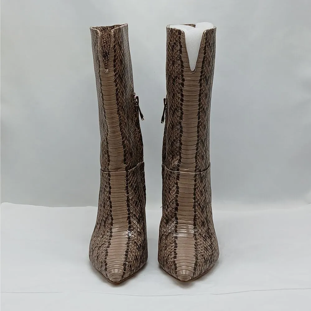 Louise et Cie Winslow Mid Calf Boots Women 6M Tan Brown Leather Pointed Toe Shoe - Image 3