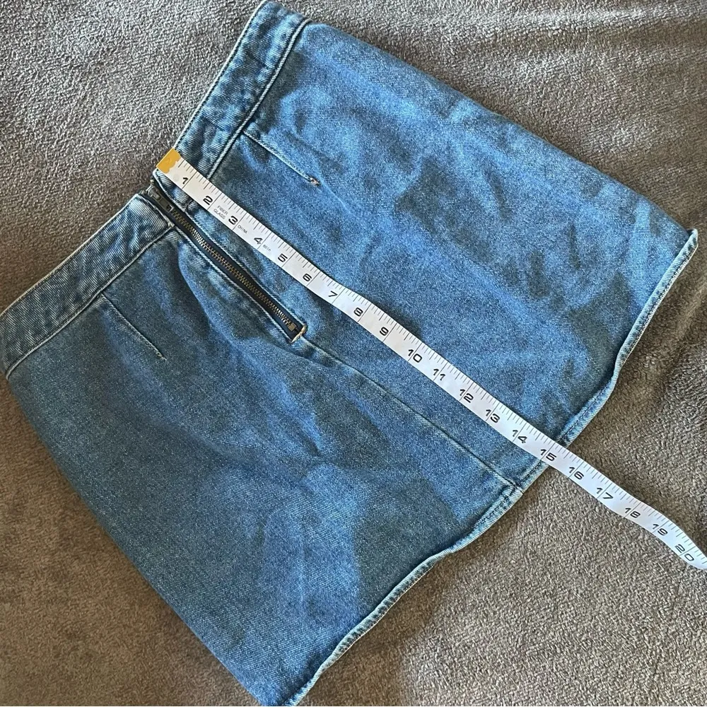 Retro Vintage Style Scalloped Tulip Denim High Waisted Mini Skirt 27 - Image 5