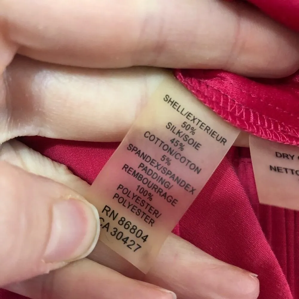 Magaschoni Collection Vintage Pink Belted Dress Womens 2 Trad Wife Modest Casual - Image 7