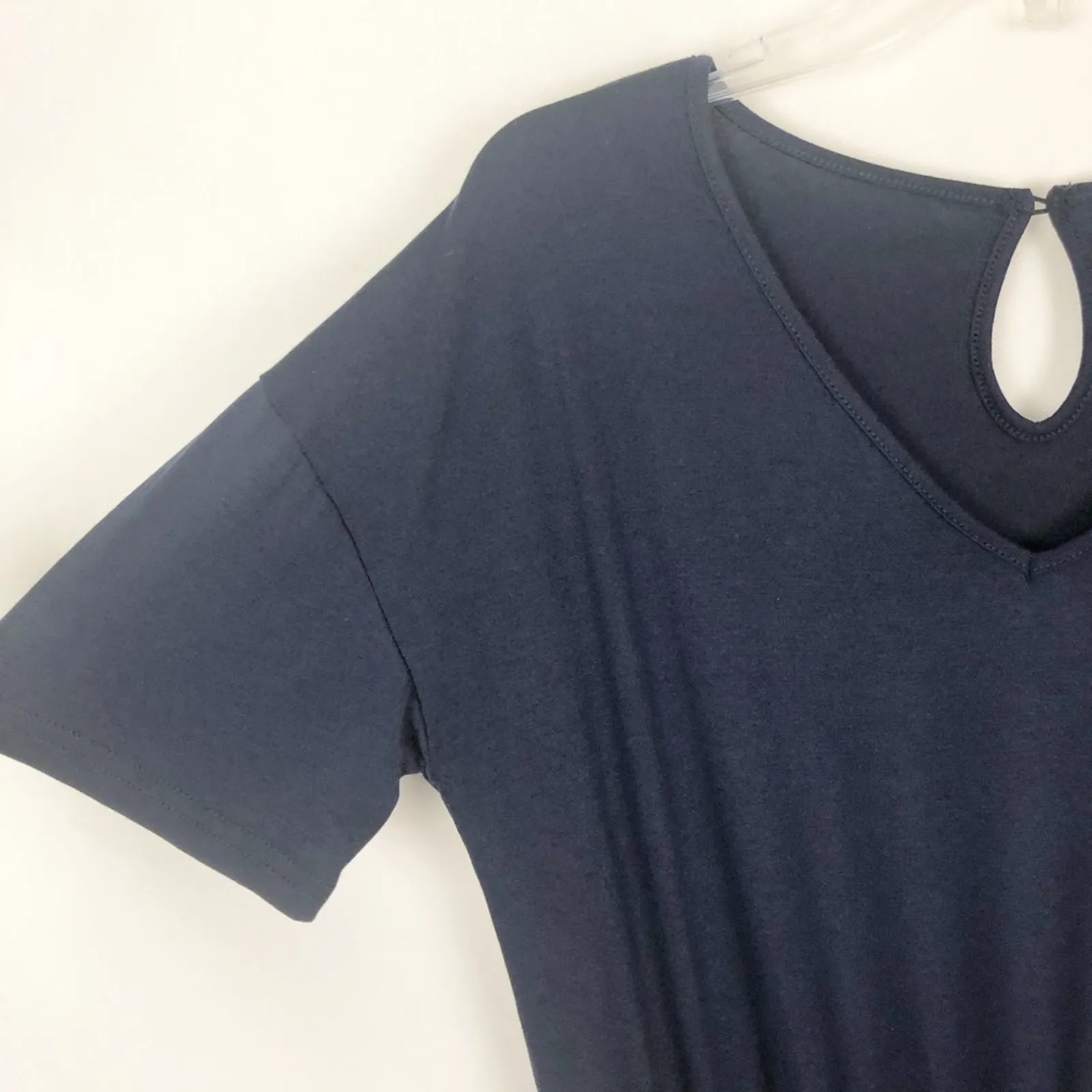 Women's Short Sleeve Blue Jumpsuit Size Medium - Image 4