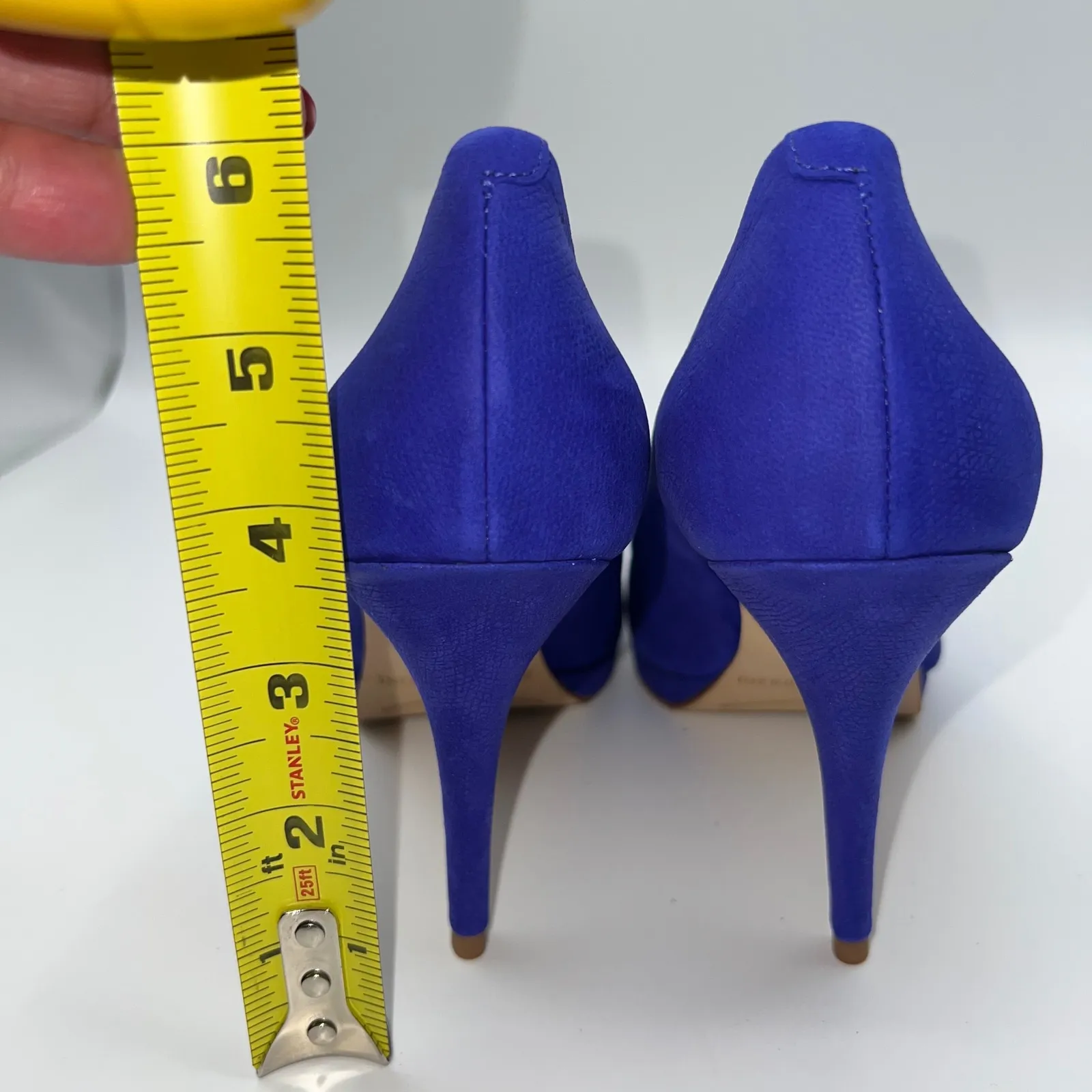 Enzo Angiolini Nolle Purple Suede Peep Toe Stiletto Heels Womens 6M Party Chic - Image 6