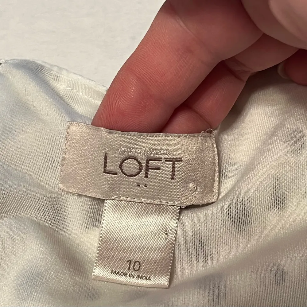 Ann Taylor LOFT Outlet Womens Size 10 Black White Sleeveless Dress Preppy FLAWED - Image 2