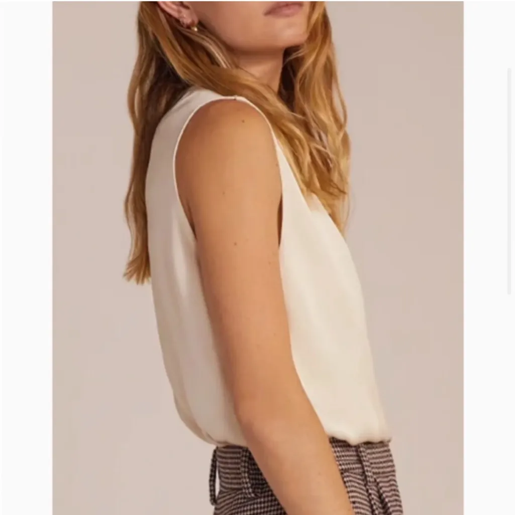 NWT Favorite Daughter The Sleeveless Date‎ Blouse Bodysuit Champagne Cream Sz L Size L - Image 2