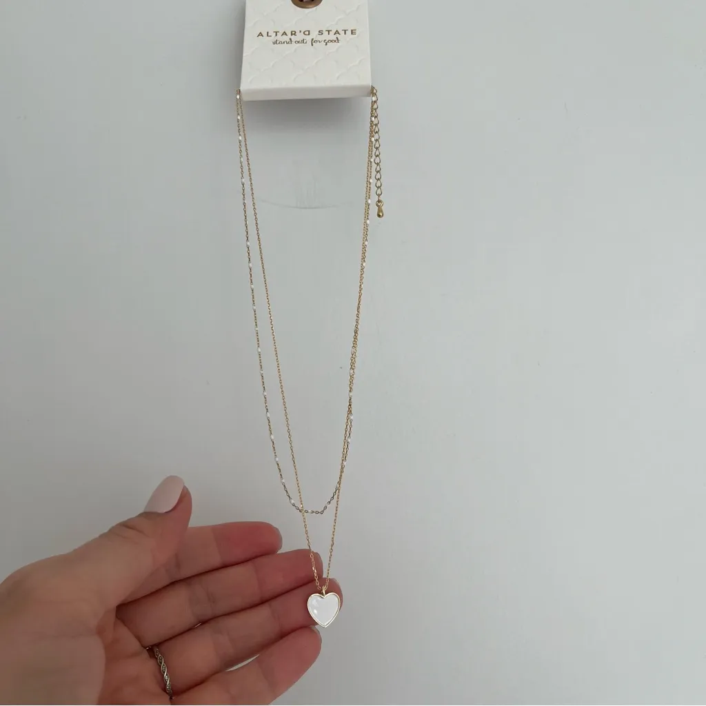 Altar’d State Layered Enamel Heart Statement Necklace - Image 2