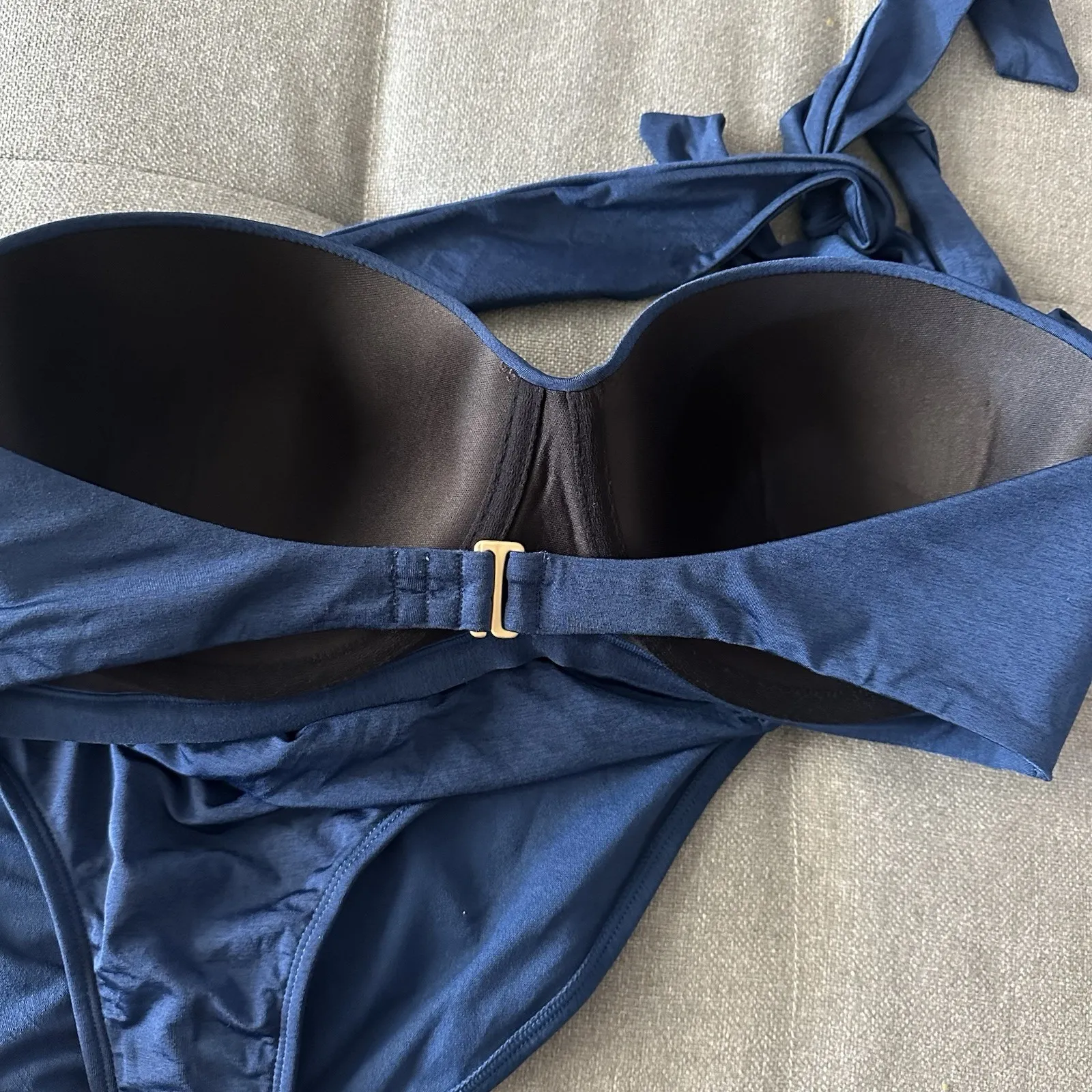 Athleta Halter Bikini Top 40 B/C and Bikini‎ bottoms medium NWT NEW BLUE - Image 5