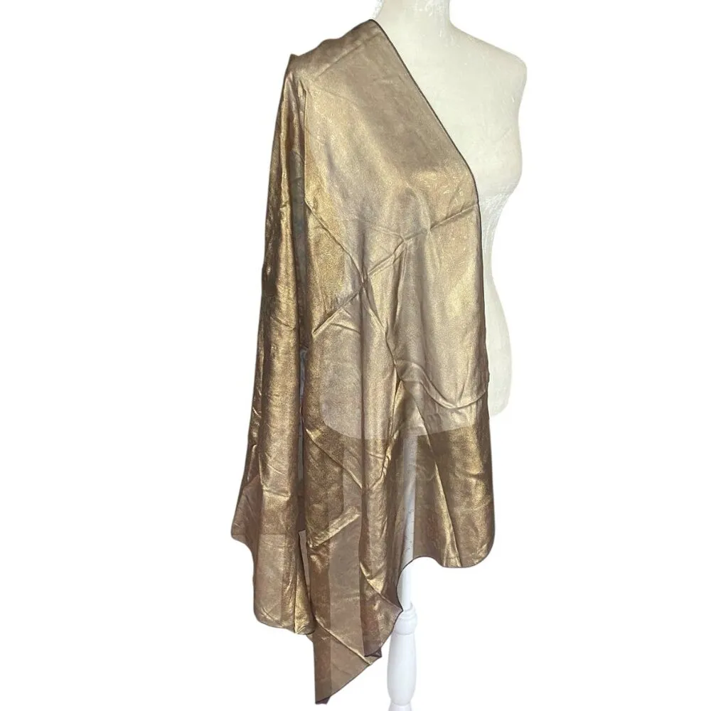 Purple and gold women's square scarf wrap headscarf 35" accessories - Image 2