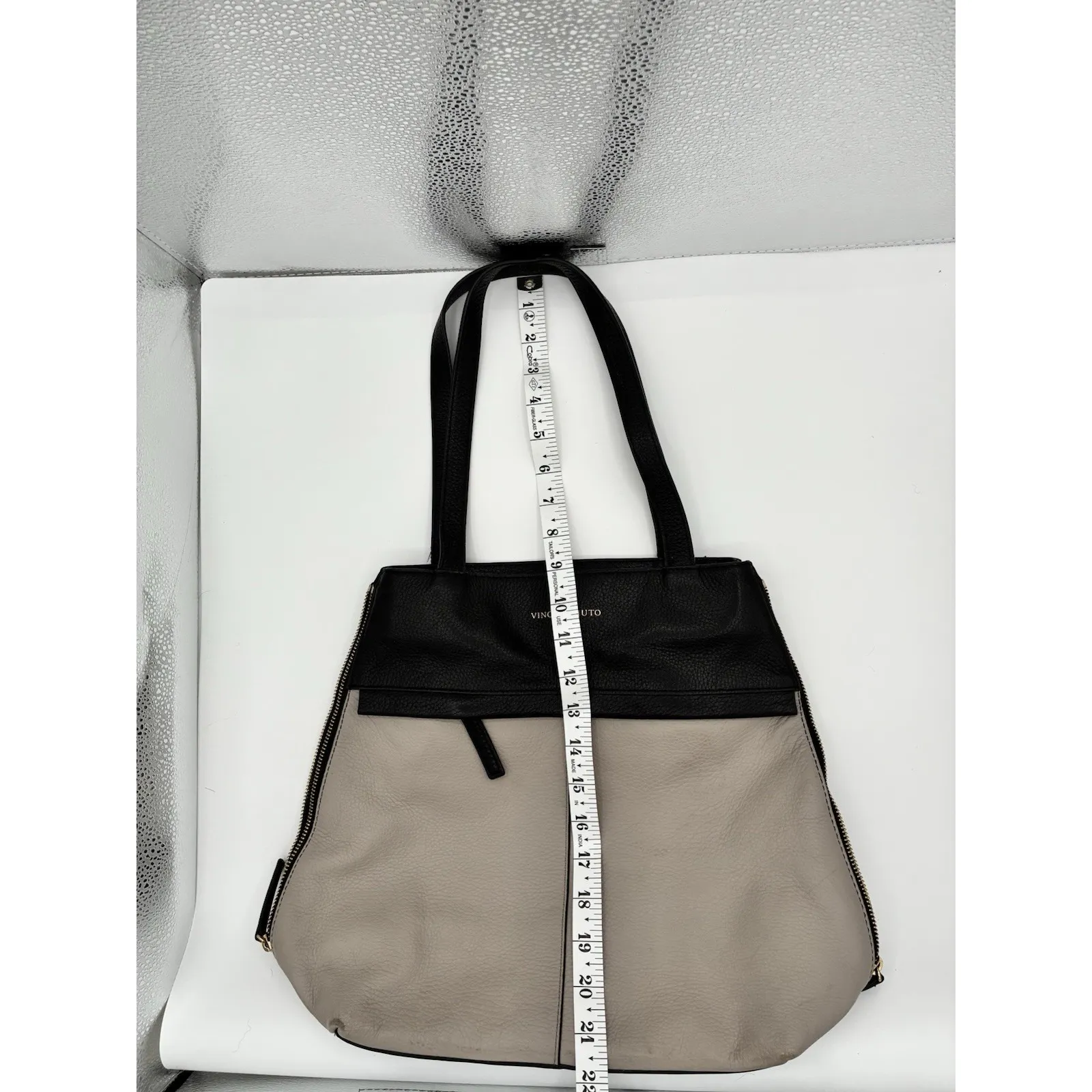 Vince Camuto‎ Julio Zipper Convertible Handbag  Colorblock Leather - Image 16