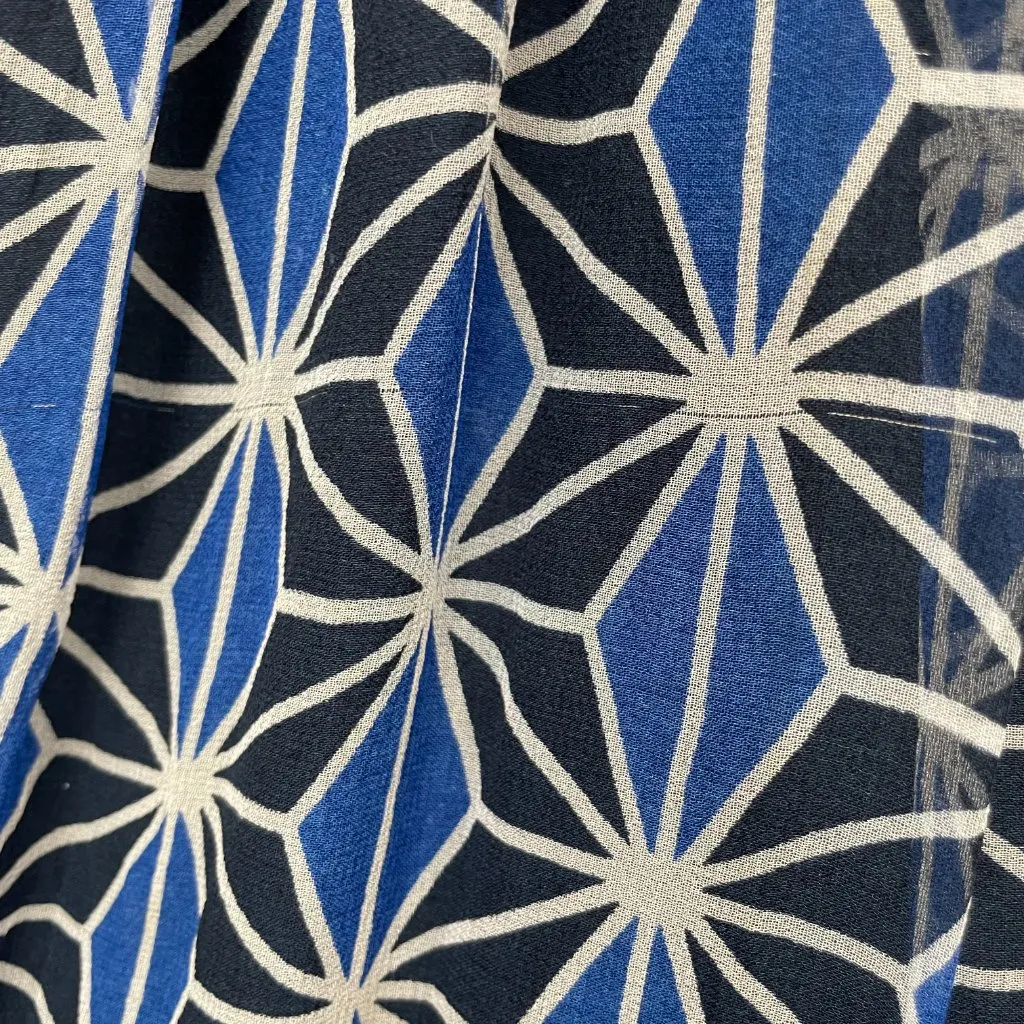 Signature by Robbie Bee Silk Dress Blue Star Print Sz 10 Lined Sleeveless Beaded - Image 11