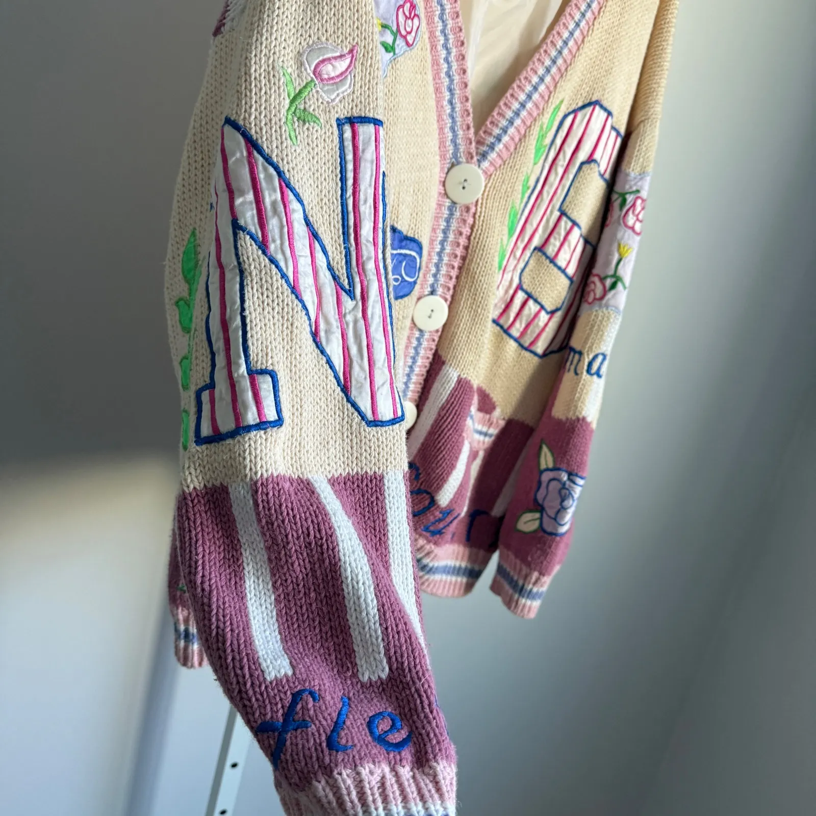 Absolutely No! Jeans Vintage‎ Cardigan Embroidered Grandma Core Sweater One Size - Image 5