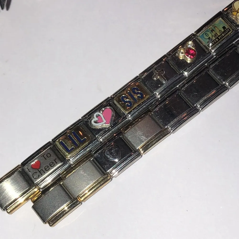 Stainless Steel Stretchy Square Charm Bracelet Assorted Charms Bracelets Links Silver - Image 7