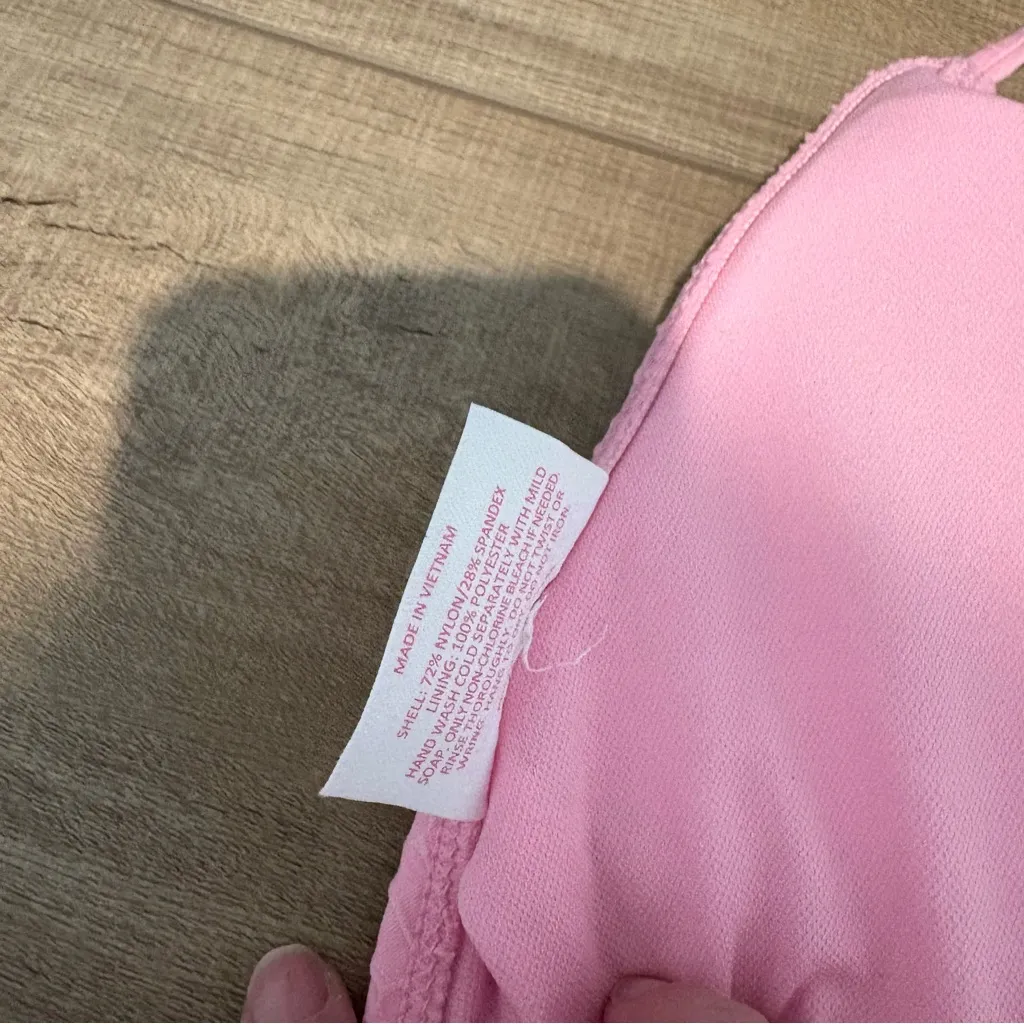 Stoney Clover Lane x Target Textured String Triangle Bikini Top pink size large - Image 5