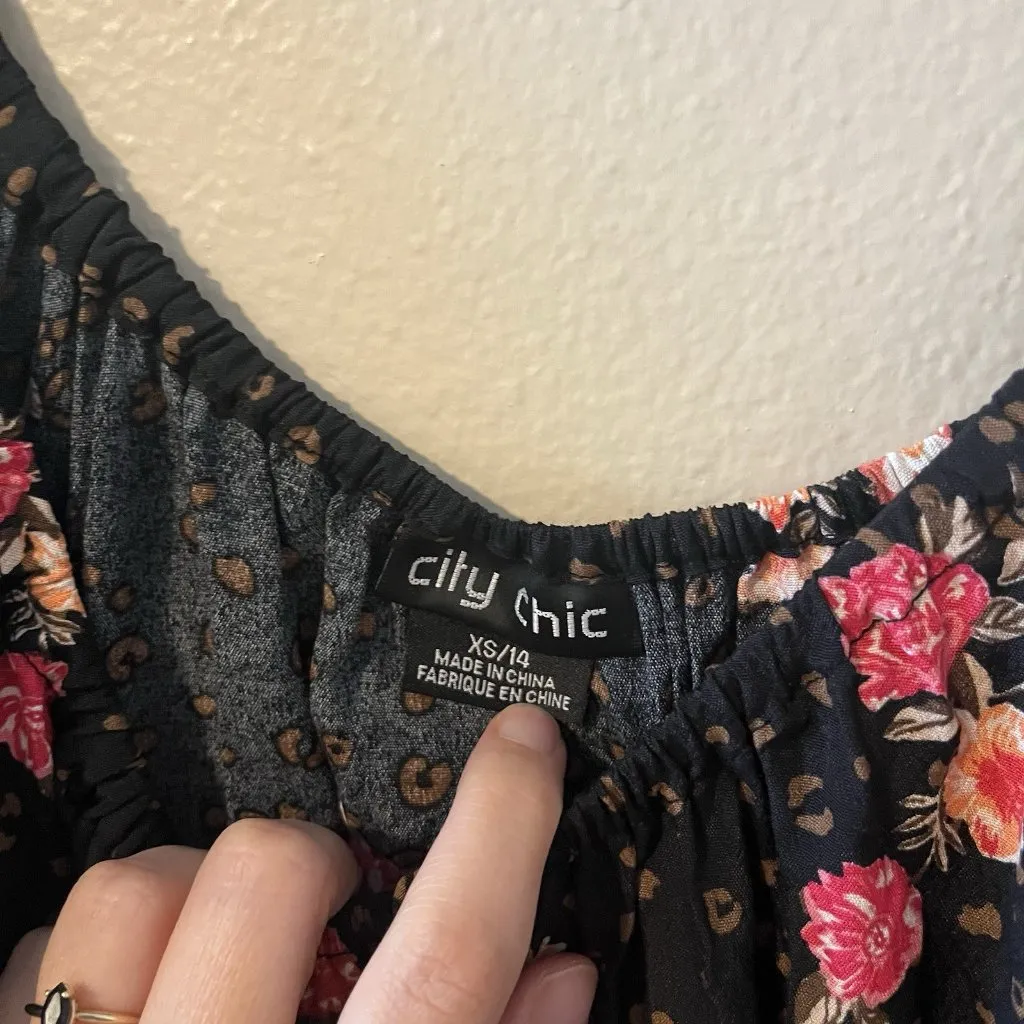 Women’s‎ Blouse Dark Floral Cottage Vamp Whimsigoth Animal Boho 16 Large Peplum - Image 5