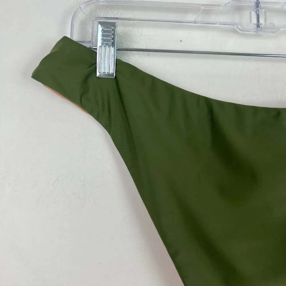 NWT J. Crew Curved-Waist Cheeky Bikini Bottom Green Size Large L NEW - Image 9