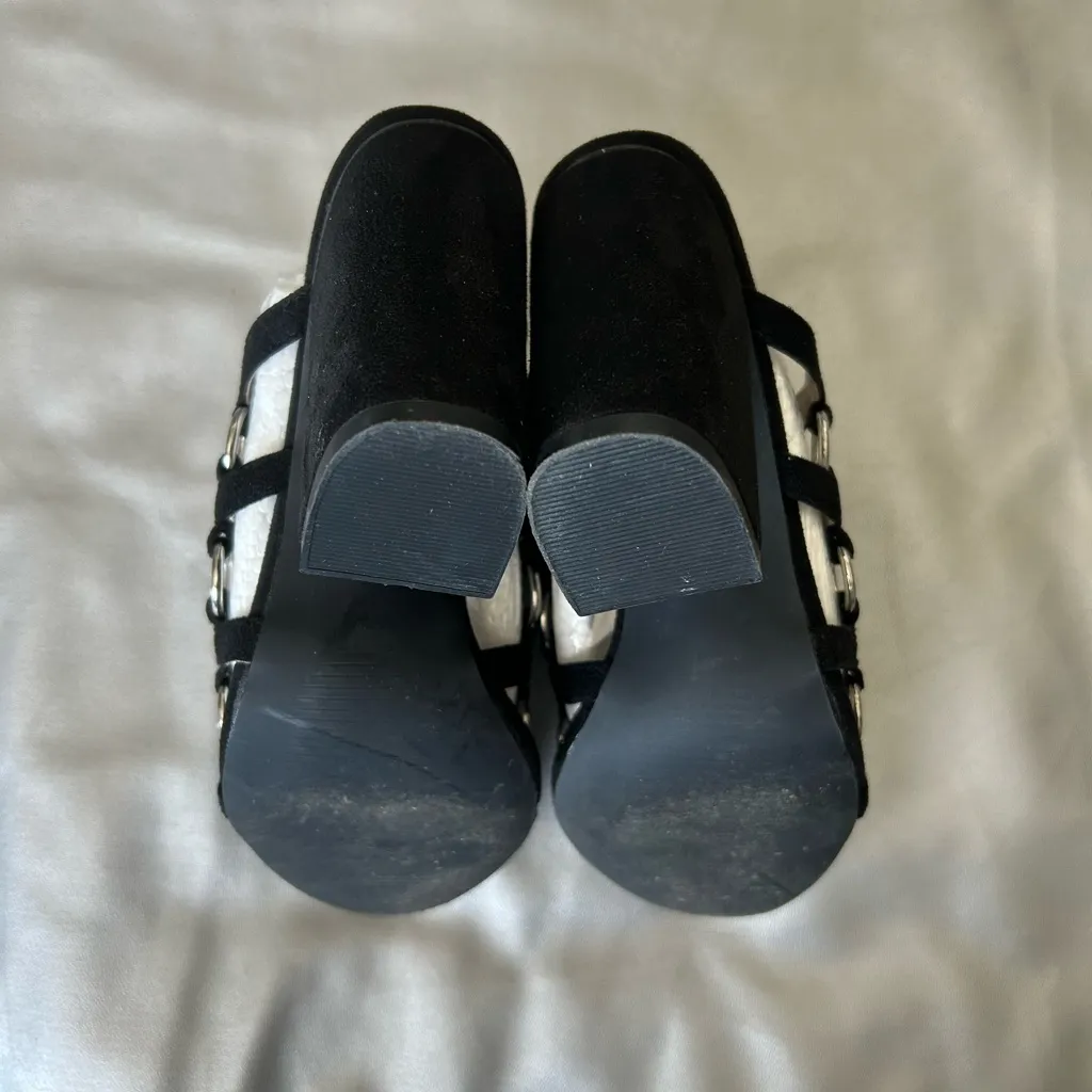 Black chunky mules heel sandals #heels Size 6 - Image 4