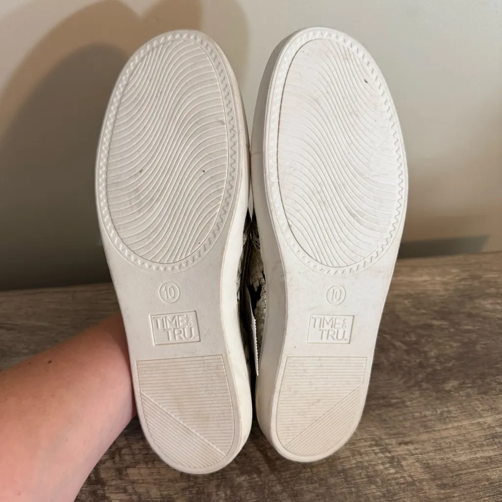 Time &Tru Reptile Snake Print Slip On Shoes Women’s Size 10 Memory Foam Black - Image 6