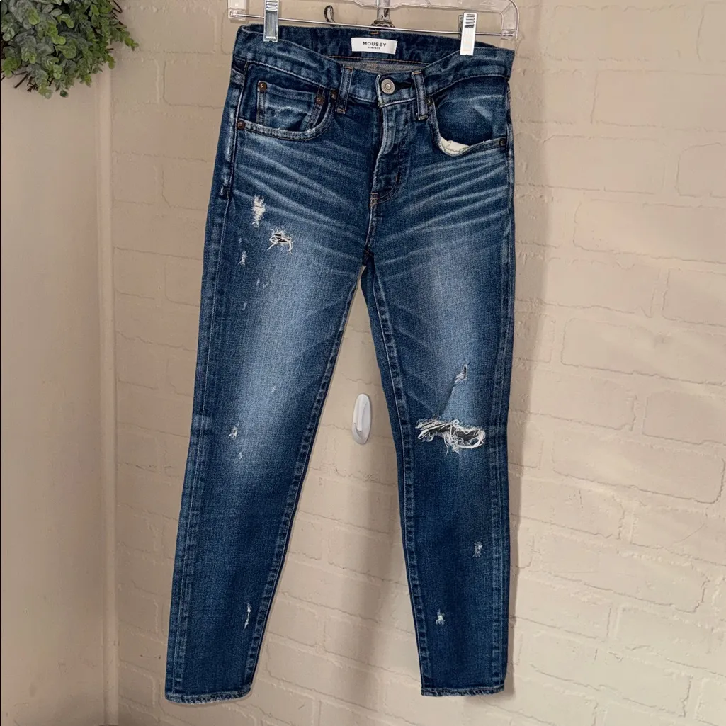 Moussy Vintage jeans distressed denim Blue Size 25 - Image 2